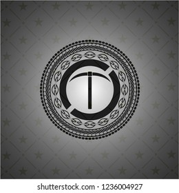 pickaxe icon inside black badge