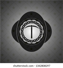 pickaxe icon inside black badge