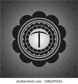 pickaxe icon inside black badge