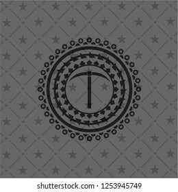 pickaxe icon inside black emblem