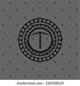 pickaxe icon inside black emblem. Vintage.