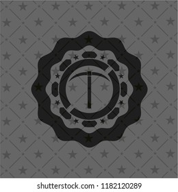 pickaxe icon inside dark badge or emblem