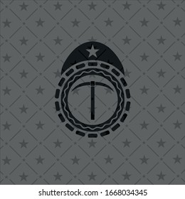 pickaxe icon inside dark badge