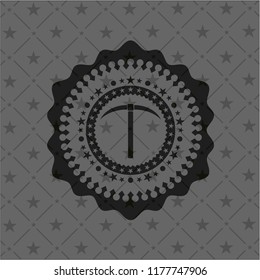 pickaxe icon inside dark emblem