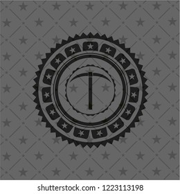 pickaxe icon inside dark emblem