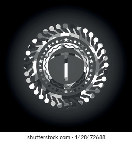 pickaxe icon inside grey camouflage texture