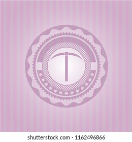 pickaxe icon inside pink icon or emblem