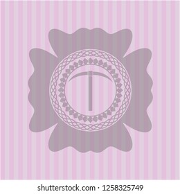 pickaxe icon inside pink icon or emblem