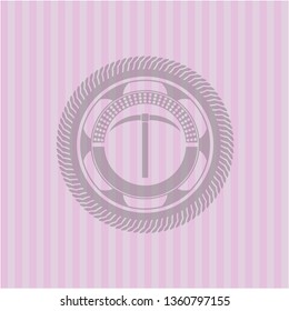 pickaxe icon inside pink icon or emblem
