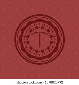 pickaxe icon inside red icon or emblem