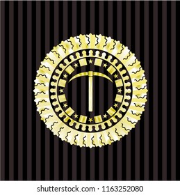 pickaxe icon inside shiny badge