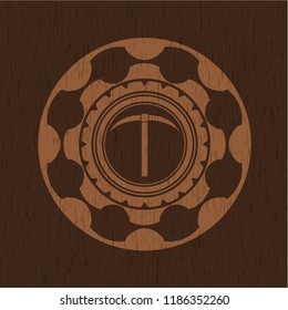 pickaxe icon inside wooden signboards
