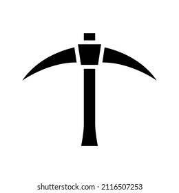 Pickaxsymbol einzeln auf weißem Hintergrund