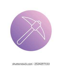 Pickaxe icon isolated on a white background. Vector illustration.