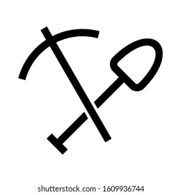 pickaxe icon isolated sign symbol vector illustration - high quality black style vector icons
