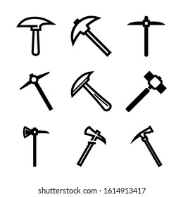 pickaxe icon isolated sign symbol vector illustration - Collection of high quality black style vector icons
