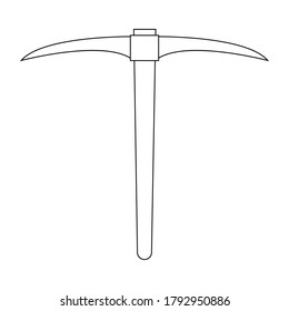 Pickaxe icon. Line style icon isolated on white background. Simple icon. Web site page and mobile app design vector element.