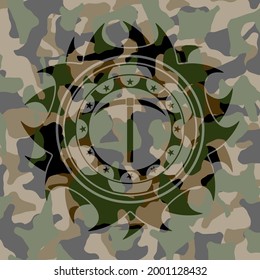 icono de pickaxe sobre textura de camo. 