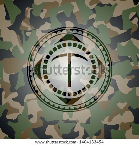 pickaxe icon on camo texture
