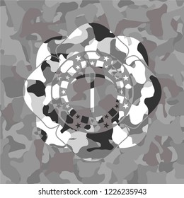 pickaxe icon on grey camo texture