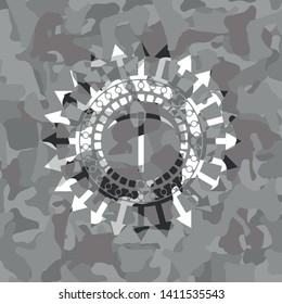 pickaxe icon on grey camo texture