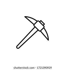 Pickaxe-Symbol-Umrandungsvektor. einzeln auf weißem Hintergrund