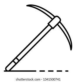 Pickaxe icon. Outline pickaxe vector icon for web design isolated on white background