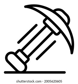 Pickaxe icon. Outline pickaxe vector icon for web design isolated on white background