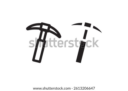 Pickaxe icon set for mining and tools Vector