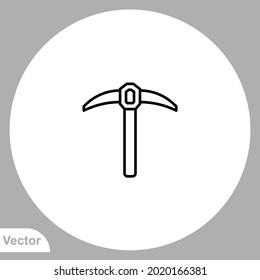 Pickaxe icon sign vector,Symbol, logo illustration for web and mobile