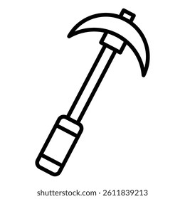 pickaxe icon Simple outline vector logo