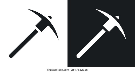 Pickaxe icon symbol collection on white background.