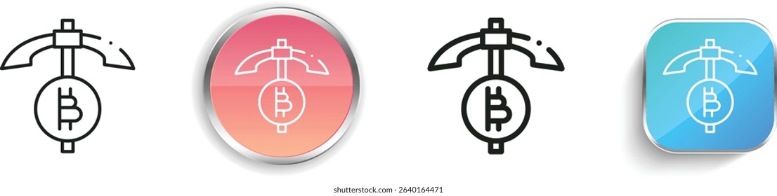 pickaxe icon. Thin Linear, Regular and Button Style Design Isolated On White Background