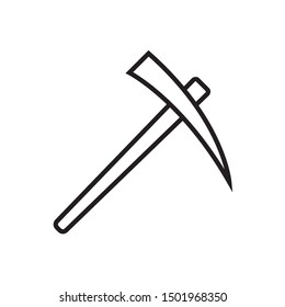 Pickaxe icon in trendy outline style design. Vector graphic illustration. Suitable for website design, logo, app, and ui. Editable vector stroke. EPS 10.