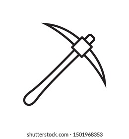 Pickaxe icon in trendy outline style design. Vector graphic illustration. Suitable for website design, logo, app, and ui. Editable vector stroke. EPS 10.