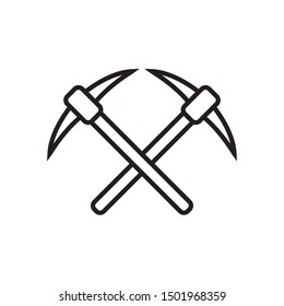 Pickaxe icon in trendy outline style design. Vector graphic illustration. Suitable for website design, logo, app, and ui. Editable vector stroke. EPS 10.