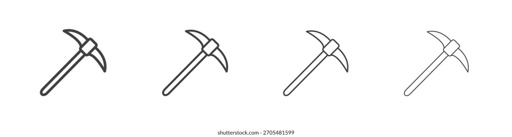 Pickaxe Symbol, Vektorgrafik, Illustration Logo Vorlage in trendigen dünnen Linie editierbare Striche Stil.