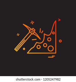 Pickaxe icon vector design