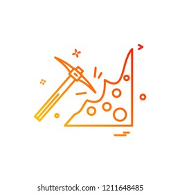 Pickaxe icon vector design