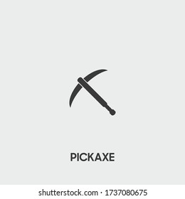 pickaxe icon. pickaxe vector on gray background