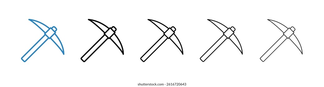 Pickaxe icons collection vectors for web ui