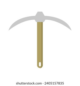 Pickaxe illustrated on white background