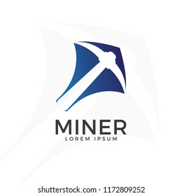 Pickaxe illustration symbol money graphic construction. Bitcoin chisel shovel vector. Payment cryptocurrency icon.