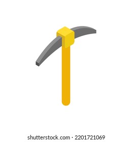 Pickaxe isometrisches Symbol. Vektorgrafik