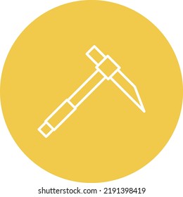 Pickaxe line circle icon vector image. Can also be used for web apps, mobile apps and print media.