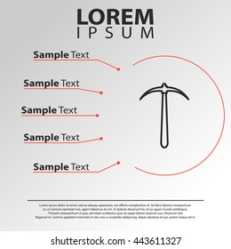 pickaxe line icon. pickaxe infographics template