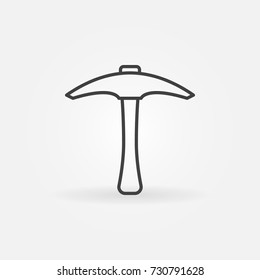 Pickaxe line icon. Vector pick-axe concept symbol or design element in thin line style