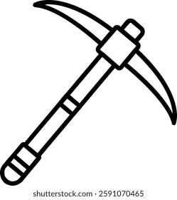 Pickaxe Line Vector Icon Design