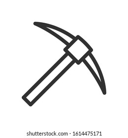 Pickaxe, linear icon. Editable stroke