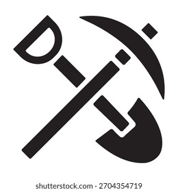 Pickaxe mine icon or logo isolated sign symbol vector illustration - high quality black style vector icons